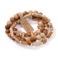 Dreiteiliges Armband-Set aus Bild-Jaspis mit natürlichen erdigen Steinstrukturen - Landschaftsjaspis Stil (FK2050) / 19cm