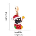 Ciondolo gatto nero di Natale in calza smaltata per braccialetti fai da te - Forma di Gatto nella Calza di Natale (DGB2105)