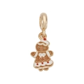 Ciondolo omino di pan di zenzero in smalto marrone per gioielli natalizi fai-da-te - Charm Omino di Pan di Zenzero (DGB1826)