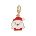 Ciondolo Babbo Natale in smalto rosso e bianco per creazione gioielli fai-da-te - Charm Babbo Natale Classico (DGB1827)