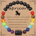 Bracciale costellazione Capricorno fatto a mano con pietre naturali colorate e onice opaco - Capricorno