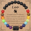 Bracciale segno zodiacale Leone in pietre naturali e onice opaco con carta regalo - Leone