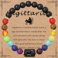 Bracciale Sagittario con perline multicolori, agata opaca e simbolo zodiacale - Sagittario