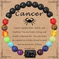 Bracciale segno Cancro con perline di onice opaco e pietre colorate su cartoncino - Cancro
