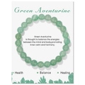 Natur 8mm Grüne Aventurin Kristallperle elastisches Armband auf Displaykarte - Grüner Aventurin (FK2463-19CM) / 19cm Karte
