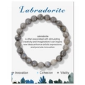Handgefertigtes 8mm Natur-Labradorit Steinperlen-Armband mit blauem Schimmer-Effekt - Labradorit (FK2465-19CM) / 19cm Karte