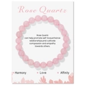 Handgefertigtes 8mm Rosenquarz Kristallperlen Armband für Damen auf Displaykarte - Rosenquarz (FK2469-19CM) / 19cm Karte