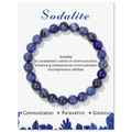 8mm Naturstein Sodalith Perlenarmband mit stilvoller weißer Displaykarte für Damen Herren - Sodalith (FK2471-19CM) / 19cm Karte