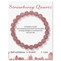 8mm Natur-Erdbeerquarz Perlenarmband auf dekorativer Karte für Damen und Herren - Erdbeerquarz (FK2472-19CM) / 19cm Karte