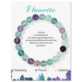Handgefertigtes 8mm Natur-Fluorit-Armband mit violetten und grünen Kristallperlen für Damen - Fluorit (FK2477-19CM) / 19cm Karte