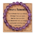 Detail of 8mm amethyst beads on gift card for teacher appreciation and graduation gift - Universal Amethyst Style (FK2162-19CM) / 19cm