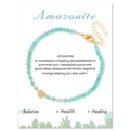 Amazonite 18k gold beaded bracelet with 3mm faceted blue-green stone and heart charm - Amazonite