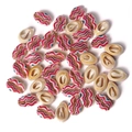 Colorful painted and natural shell charms for DIY jewelry making and necklaces - Painted Wave Pattern Style (BK0005)