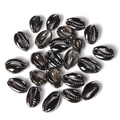 Metallic gun black shell charms for DIY jewelry making accessories on white background - Metallic Gun Black Electroplated Style (BK0018)