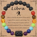 Bracciale Bilancia in pietra lavica naturale con perle colorate e distanziali dorati - Bilancia - Senza Carta