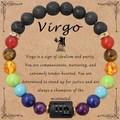 Bracciale segno Vergine in pietre naturali laviche e gemme colorate con distanziatori - Vergine - Senza Carta