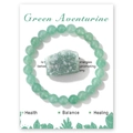 Pulsera de aventurina verde con piedra natural y tarjeta informativa de sanación - Aventurina Verde