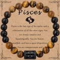 Bracciale Pesci con pietre occhio di tigre giallo e onice nero su cartoncino - Senza carta / Pesci