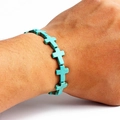 Natural turquoise cross bead bracelet for couples featuring marble texture details - Cross Shaped Beads Style (15)