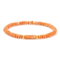 Pulsera de cuentas de mármol naranja con espaciadores dorados sobre fondo blanco - Naranja (FD11573)