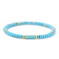 Pulsera de piedra imperial azul y púrpura con cuentas doradas y tubo central liso - Azul (FD11574)