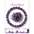 Pulsera de amatista natural de 8mm con racimo de cristal para aliviar el estrés y sanar - Amatista