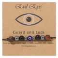 Dettaglio macro del bracciale Evil Eye con perle in Occhio di Tigre ed Ematite su carta - Stile Texture Occhio di Tigre (CCA301)