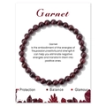 6mm natural red garnet bead bracelet on energy balance display card for women - Garnet (CC1394)