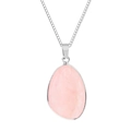 Elegant rose quartz pendant necklace with polished silver chain for women stylish jewelry - Rose Quartz Style (CCD080)