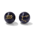 Blue gold sand beads with Aquarius zodiac symbol for DIY jewelry making and bracelet crafting - Aquarius