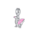 Vista detallada de un dije de dragón con alas rosas para pulseras personalizadas DIY - Estilo Dragón Animado con Alas Rosas (MDF477)