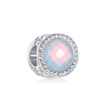 Charm en argent avec pierre précieuse à facettes dégradées et motifs évidés ciselés - Breloque Irisée Arc-en-ciel (MDF526)