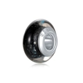 Perle charm ciel étoilé bleu noir avec noyau en argent S925 pour bracelet DIY - Paillettes Ciel Étoilé Noir (9)