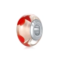 Charme de cœur en verre rose en argent sterling S925 pour bracelets et bijoux DIY - Cœur Rouge Rose (20)