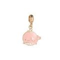 Pink whale charm with gold edges for DIY necklaces and bracelets on white background - Light Pink Cartoon Whale (MDF693)