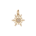 Golden snowflake charm with pearls and clear zircon stones for DIY jewelry making - Gold Snowflake Pearl Style (MDF574)