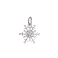 Silver snowflake pendant charm with sparkling zircons and white pearls for DIY jewelry - Silver Snowflake Pearl Style (MDF578)