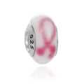 Perle en argent 925 et ruban rose pour la création de bracelets et colliers DIY - Charité Ruban Rose (23)