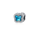 Macro d'une perle papillon en argent S925 avec pierre bleue pour bracelet DIY - Papillon Strass Bleu Brillant (8)