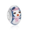 Perle de bonhomme de neige en verre bleu pour bracelets de Noël DIY - Image de Bonhomme de Neige d'Hiver (30)