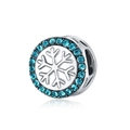 Charme de flocon de neige en argent avec cristaux bleus pour bracelets de Noël DIY - Flocon de Neige Strass Bleu Clair (5)