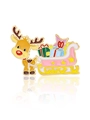 Christmas reindeer sleigh brooch in colorful enamel for holiday season outfit decoration - Deer Style