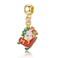 Pendentif bonhomme de neige en or avec traîneau en émail rouge pour bracelets - Traîneau Bonhomme de Neige (20)