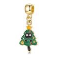 Pendentif sapin de Noël avec chat noir pour bracelets et colliers DIY - Sapin avec Chat Noir (22)
