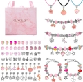 66-delige DIY regenboog eenhoorn armband set met kralen en roze geschenkzakje - Draagbare Ladekast / Roze