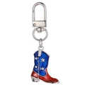 Portachiavi stivale da cowboy bandiera americana con glitter blu e smalto rosso - Stivale da Cowboy Laccato Rosso (MDK003)