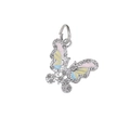 Pendentif papillon coloré avec strass et émail pastel pour la création de bijoux - Style de Papillon aux Couleurs Mélangées Macaron (MDF287)