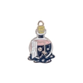 Dark style potion bottle pendant with skull and enamel finish for DIY necklaces - Potion Bottle Skull Style (MDF862)