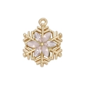 Schneeflocken-Anhänger in Rosa und Gold mit Zirkonia für DIY-Armbänder und Halsketten - Rosa Schneeflocken-Stil (DGB1772)