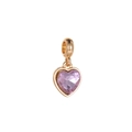 Exquisito colgante de corazón dorado con cristal morado facetado para joyería artesanal - Estilo de Gema en Forma de Corazón Púrpura (MDF560)